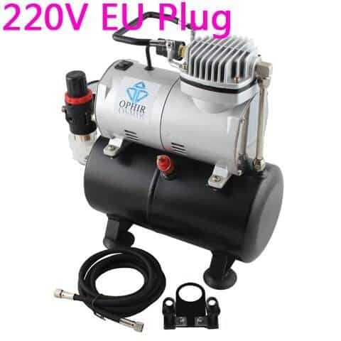 Compact Air Compressor with Dual Action Airbrush