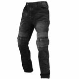 Cotton Motorcycle Jeans with Protective Knee Pads