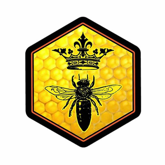 Bee with a Crown Waterproof Hex Sticker