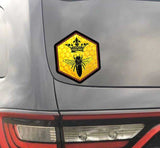 Bee with a Crown Waterproof Hex Sticker