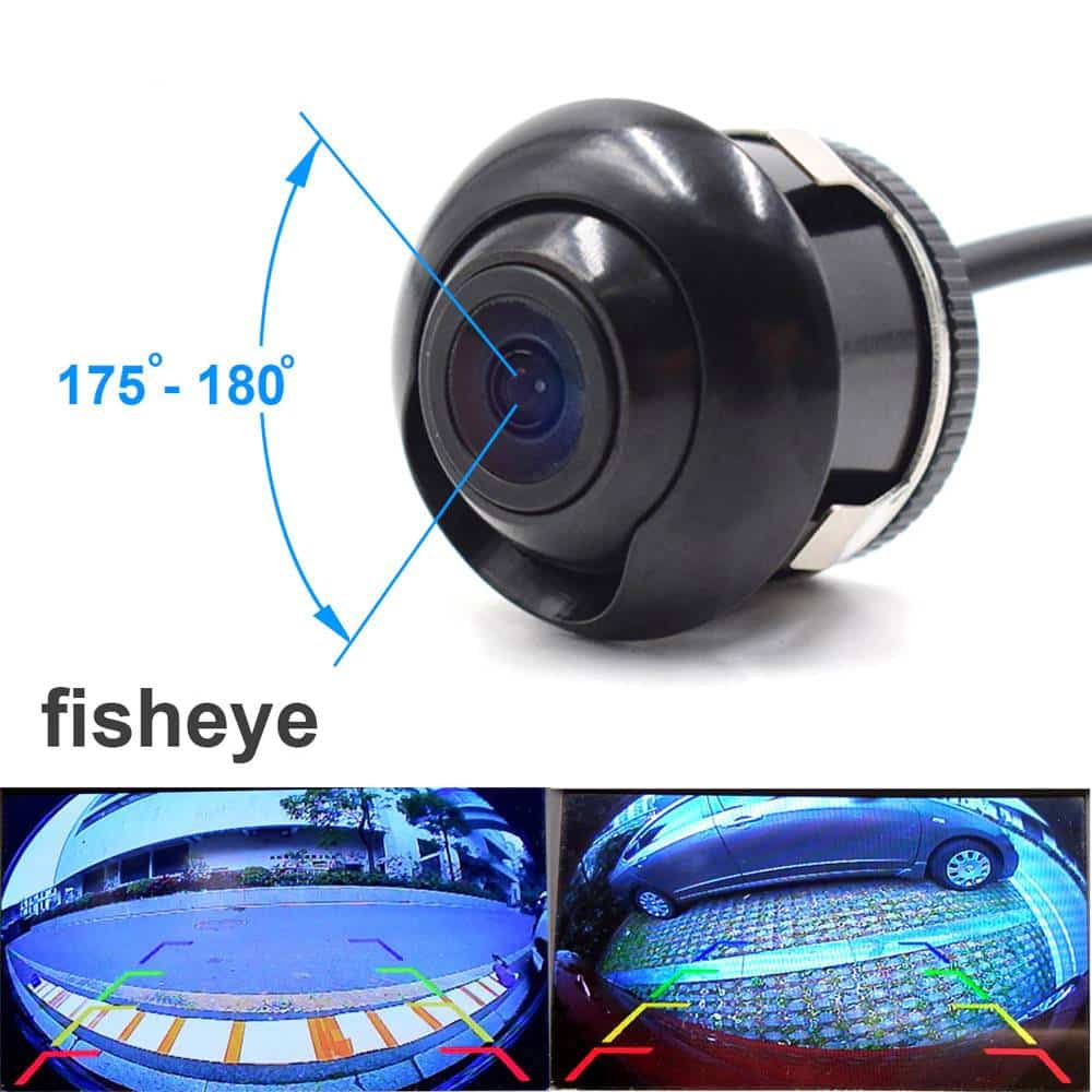 Cámara de respaldo con lente ojo de pez CCD de 180 grados para automóviles