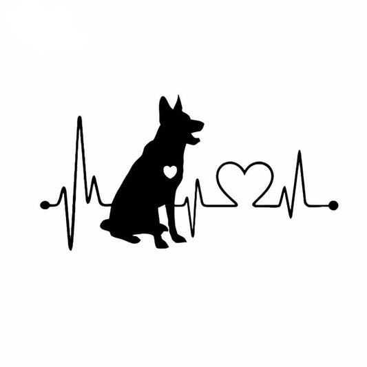 German Shepherd & Heart Car Sticker