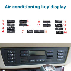 Snow VODOOL 14Pcs/Set Car Climate Control A/C Air Conditioning Switch Button Cover Key Caps For BMW X5 E53 99-06 5 Series E39 96-02