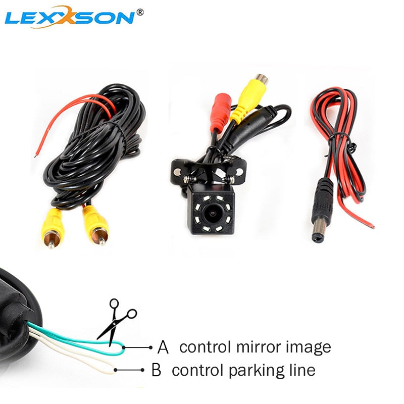 Dark Slate Gray LEXXSON Parking Wireless Universal Car Rear View Camera with 8 LED Back Reverse Camera RCA Night Vision receiver & transmitter