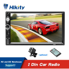 Goldenrod Hikity 2 Din Car Radio 7'' Touch Screen Car Player Mirror Link Bluetooth Car MP5 Multimedia  Player FM Autoradio Support Camera