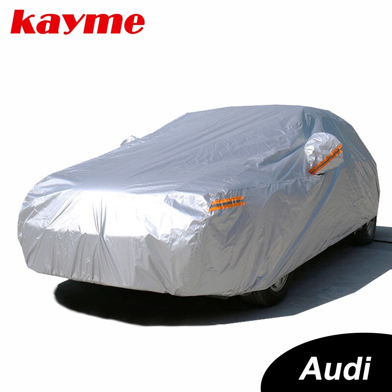 Dark Gray Kayme Waterproof full car covers sun dust Rain protection car cover auto suv protective for audi a4 b6 b7 b8 a3 a6 c5 c6 q5 q7