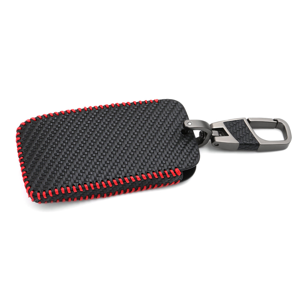 Leather Car Key Cover Case Holder With Key Chain Key Protection For Renault Captur Clio Megane Koleos Kadjar Car Accessories (Black) - Auto GoShop