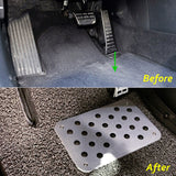 30*20cm Car Inner Floor Carpet Mat Patch Foot Pedal Aluminum Car Floor Mat Pad Carpet Heel Plate Accessory (Silver) - Auto GoShop