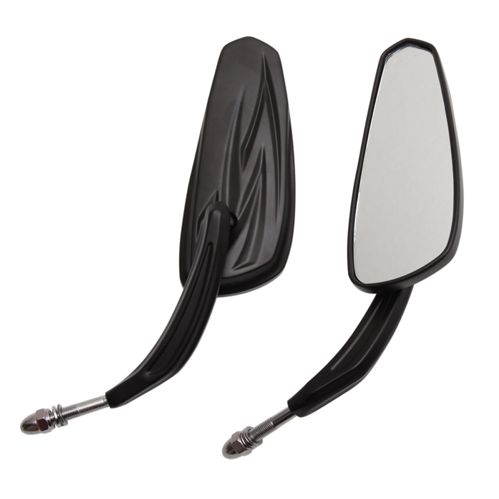 Dark Slate Gray Motorcycle Flaming Chrome/Black Side Mirrors for Harley-Davidson Softail Standard FXST Glide Electra Road Custom Dyna Touring