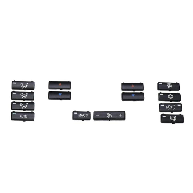 Dark Slate Gray VODOOL 14Pcs/Set Car Climate Control A/C Air Conditioning Switch Button Cover Key Caps For BMW X5 E53 99-06 5 Series E39 96-02