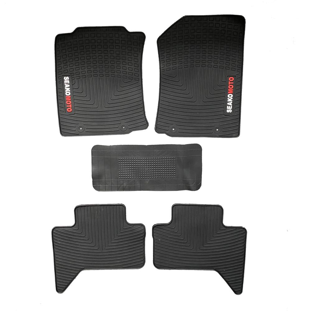 Car Floor Mats All Weather Protect, Black Latex, Odorless For Tacoma 2012-2015 - Auto GoShop