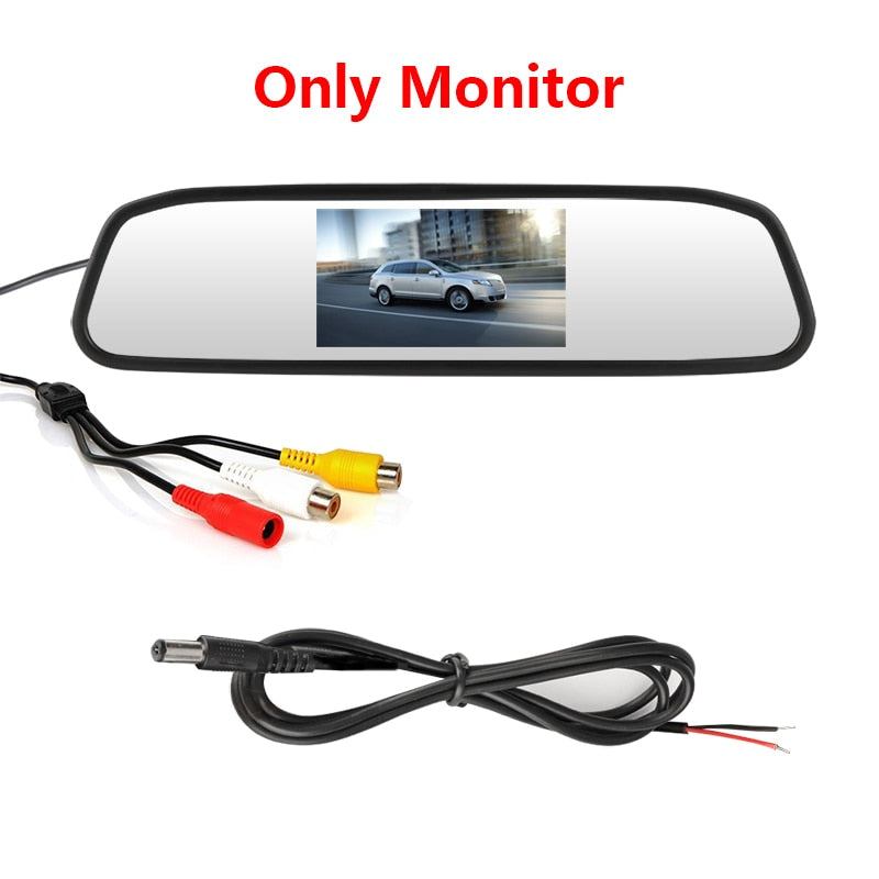 Gold 4.3 inch Car HD Rearview Mirror CCD Video Auto Parking Assistance LED Night Vision Reversing Rear View Camera Transparent glass