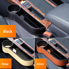 Car Seat Gap Slit Pocket Catcher Organizer PU Leather Storage Box Phone Bottle Cups Holder Auto Car Accessories interior - Auto GoShop