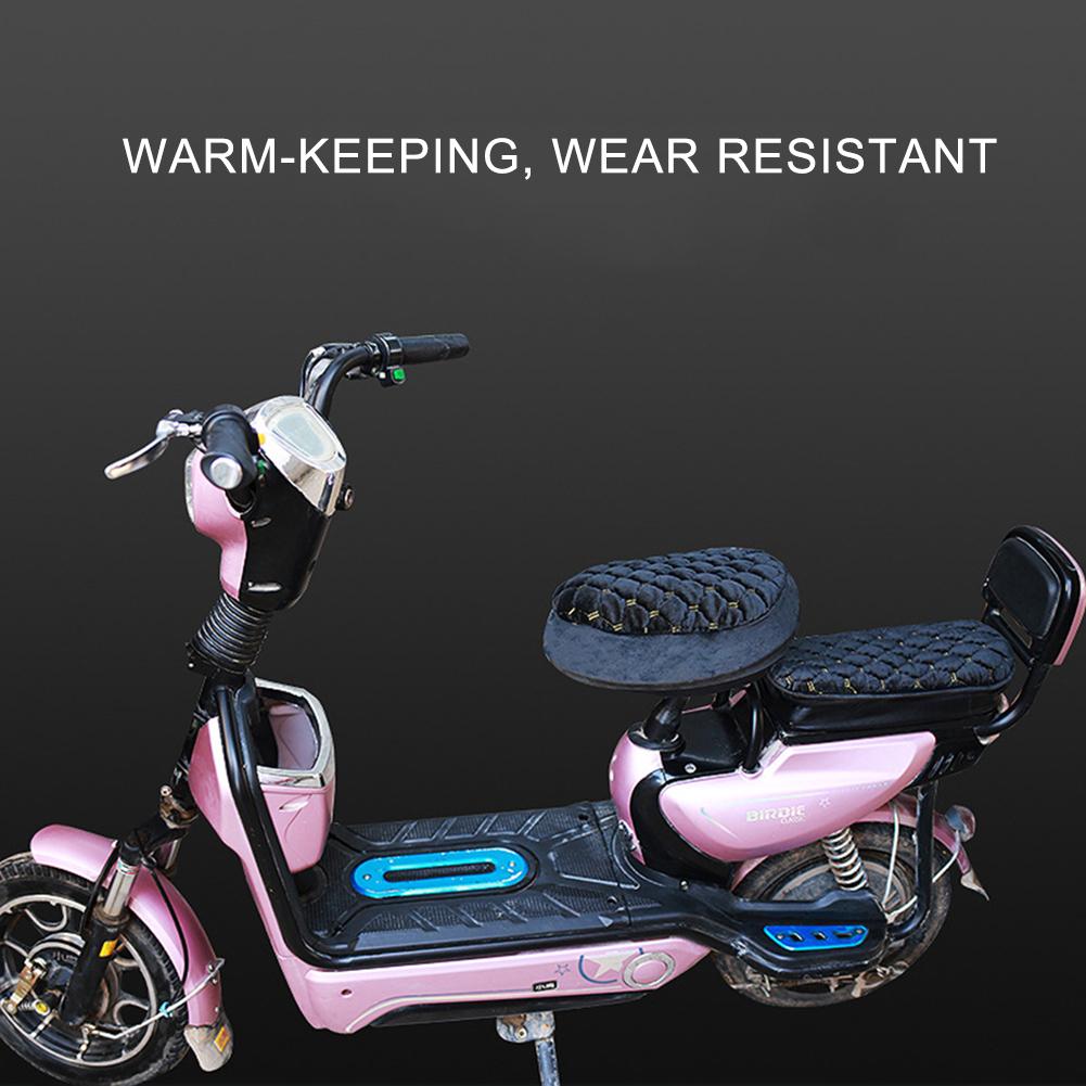 Dark Slate Gray Motorcycle Scooters Seat Cover Plush Round Front Seat/Triangular Front Seat/Back Seat Protector Cover for Scooters Bicycle Cycle