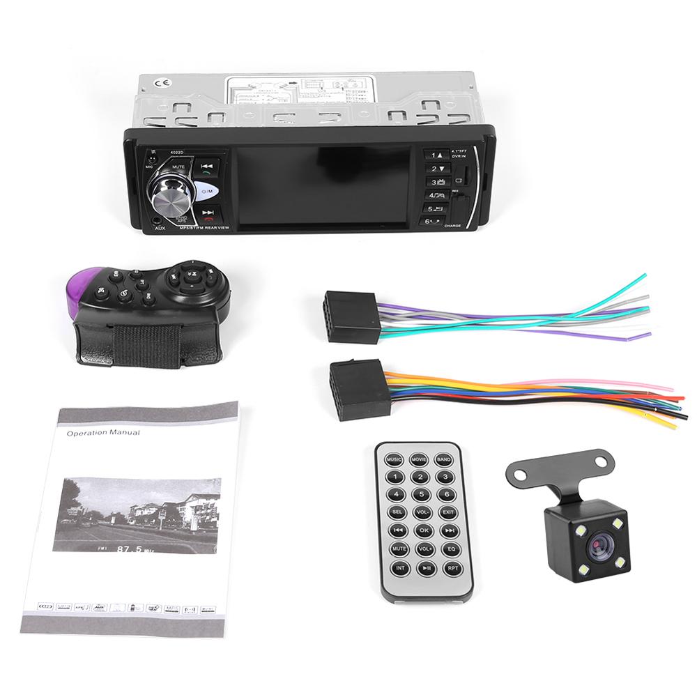 4022D 1DIN Car Radio Bluetooth Car Stereo MP5 Player USB TF Card AUX Radio Head Unit With Rearview Camera Remote Control - Auto GoShop