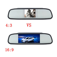 Podofo Car HD Video Auto Parking Monitor LED Night Vision Reversing CCD Car Rear View Camera With 4.3 inch Car Rearview Mirror - Auto GoShop