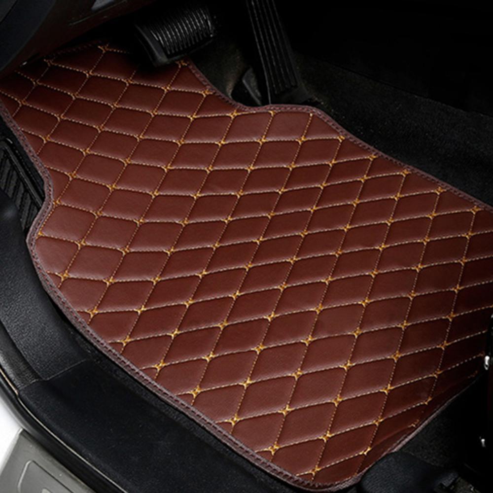 4PCS Universal Car Floor Mats Auto Front Rear Leather Carpet Waterproof Dustproof Foot Mat For Toyota Kia Car Accessories L1 - Auto GoShop