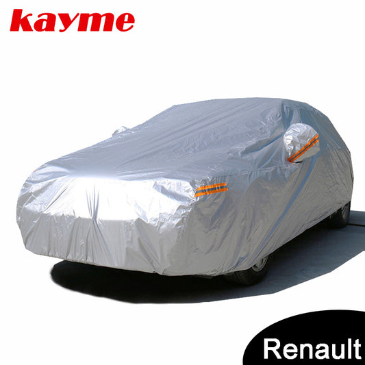 Dark Gray Kayme Waterproof full car covers sun dust Rain protection car cover auto suv for Renault Captur Clio Duster logan Kadjar megane2