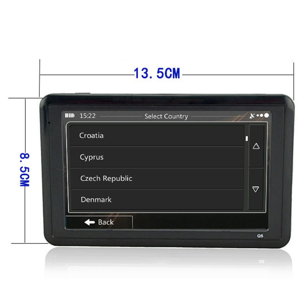 Dark Slate Gray GPS Car Navigation USB Charging Car Charger Convenient FM Transmitter Navigator 5.0 Inch TFT Touch Screen GPS Device