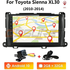 9" android 10 2G+32G car gps dvd player for Toyota Sienna 2010-2014 car radio multimedia navigation stereo head unit 2 din nodvd - Auto GoShop