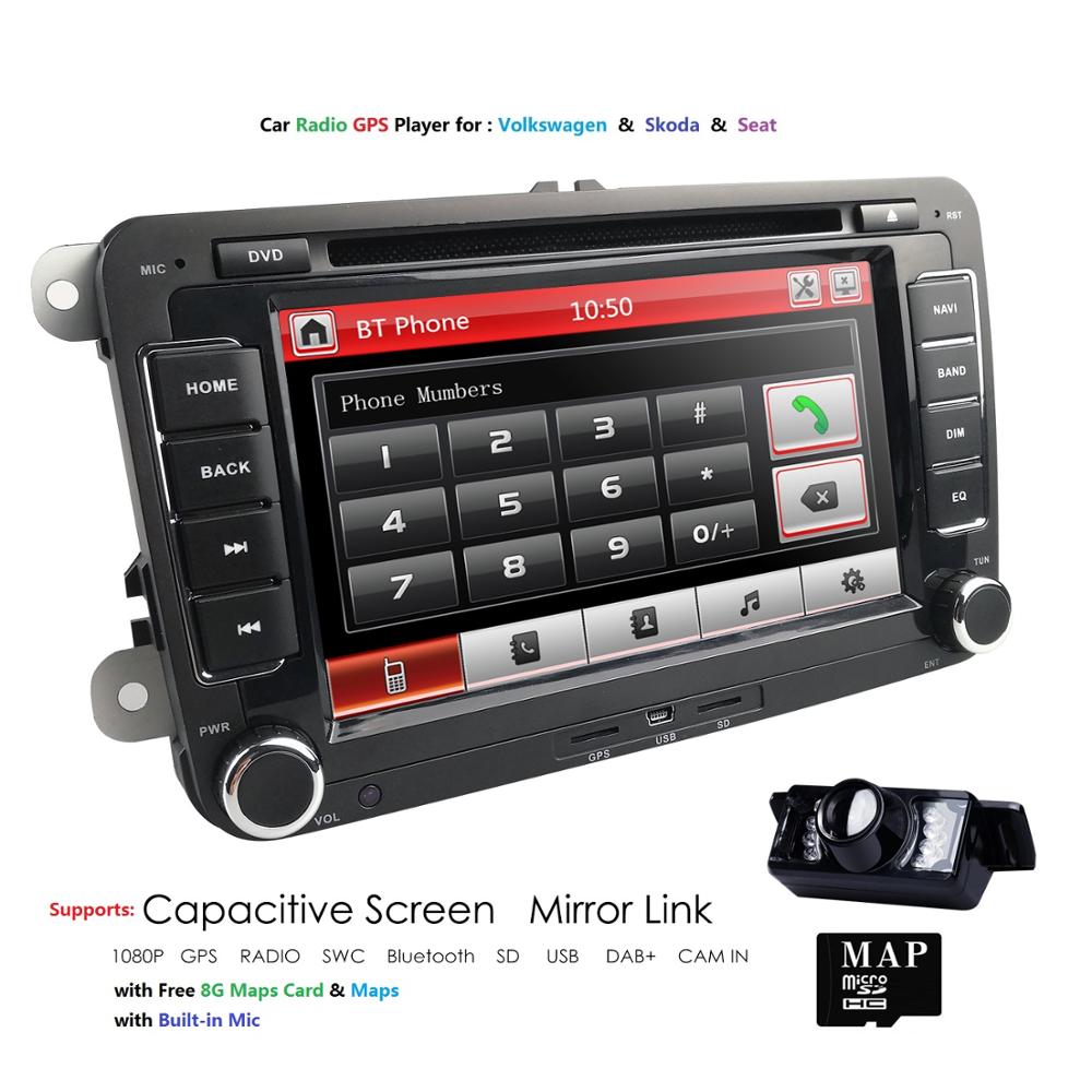 Ossuret 2 din 7" Car DVD Radio Multimedia Player For VW/Skoda/Octavia/Fabia/Rapid/Yeti/Seat/Leon GPS Navigation car audio stereo - Auto GoShop