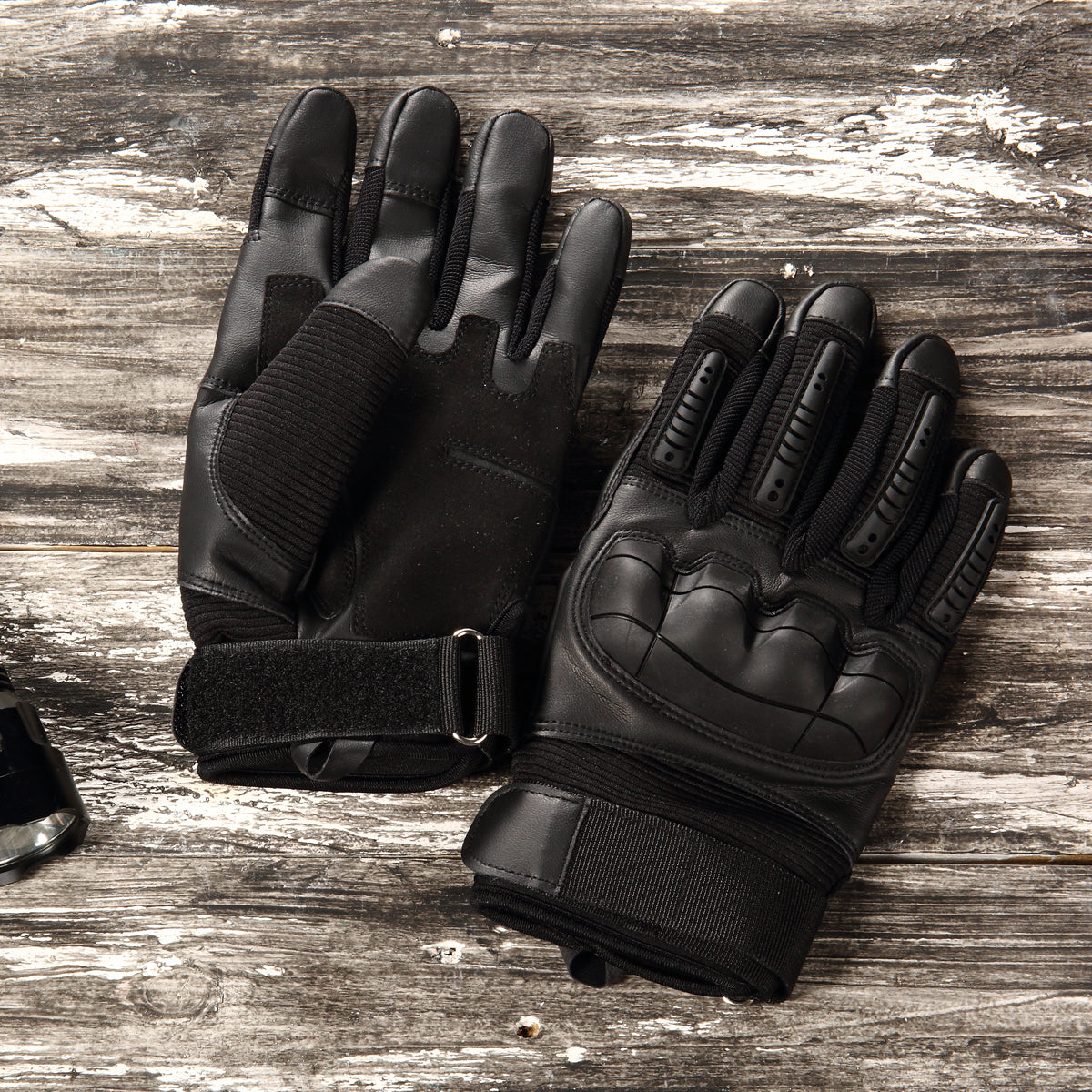 Black Touch Screen Leather Motorcycle Gloves Motocross Tactical Gear Moto Motorbike Biker Racing Hard Knuckle Full Finger Glove Mens