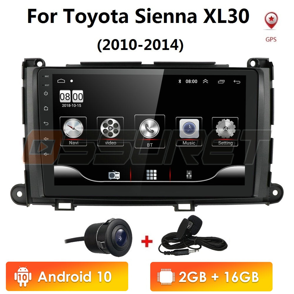 9" android 10 2G+32G car gps dvd player for Toyota Sienna 2010-2014 car radio multimedia navigation stereo head unit 2 din nodvd - Auto GoShop