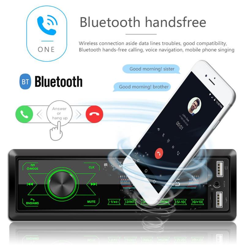 VODOOL M10 Car Radio 1DIN In-Dash Bluetooth Autoradio Touch Key Remote Control Stereo Auto Audio Car MP3 Player USB/TF/AUX-IN - Auto GoShop