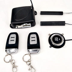 Black Universal 9Pcs Car SUV Switch Keyless Entry Engine Start Alarm System Push Button Remote Starter Stop Auto Anti-theft System