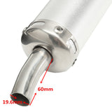 Gray 290mm Length Universal Stainless Steel Motorcycle Race Steel Exhaust Muffler Silencer Pipe For Street Scooter