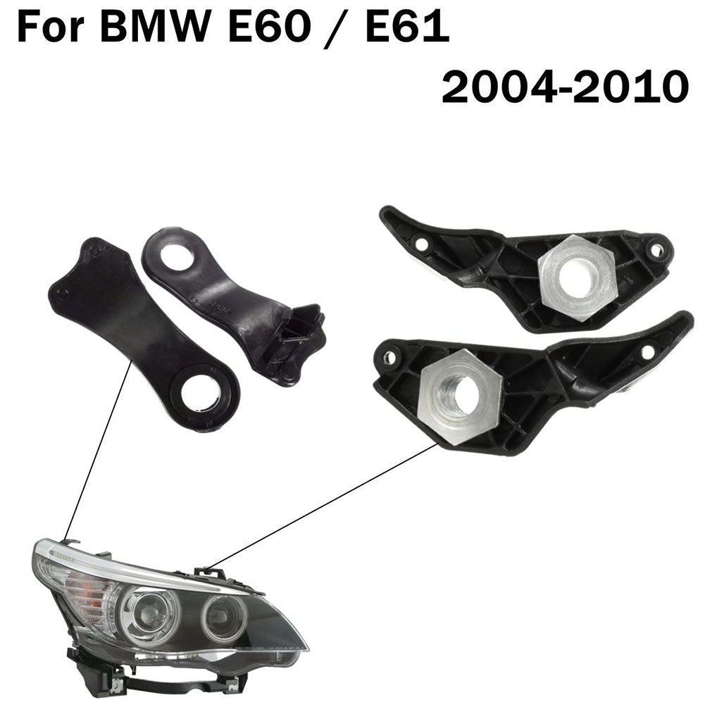Black 2 Pairs Light Holder 523Li Heat Resistant Repair Brackets Replacement Black Halogen Headlamp Car Clips Set E60 520 525 For BMW