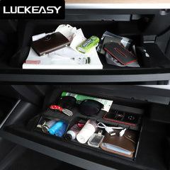 LUCKEASY for Tesla Model 3 and Tesla Model 3 2018-2020 Car Central armrest Box Stowing Tidying Glove Box Double Storey Non-Slip (M3-ST01) - Auto GoShop