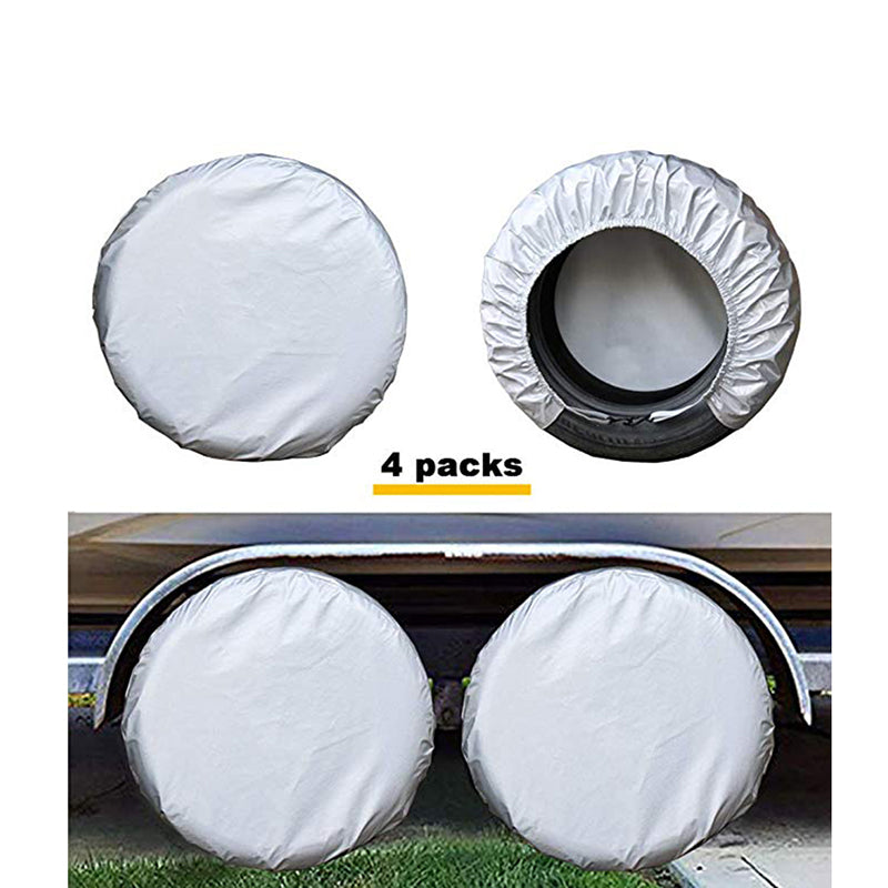 Lavender Kayme Four-Layer Tire Covers Set Of 4 For Rv Travel Trailer Camper SUV Vinyl Wheel Sunscreen,Rain and Snow Protection Waterproof
