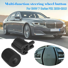 Dim Gray VODOOL Replacement 1pair/set Multifunction Car Steering Wheel Car Switch Accessories Rubber Buttons for 5/7 Series GT F10 F02 (Black)