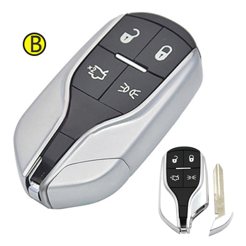 Dim Gray KEYECU for Maserati Ghibli Quattroporte FCC ID: M3N-7393490 Replacement 4 Button Smart Remote Car Key Shell Case Fob
