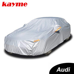 Light Gray Kayme aluminium Waterproof car covers super sun protection dust Rain car cover full universal auto suv protective for AUDI