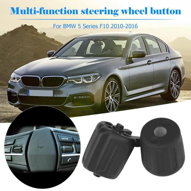 Dark Slate Gray VODOOL Replacement 1pair/set Multifunction Car Steering Wheel Car Switch Accessories Rubber Buttons for 5/7 Series GT F10 F02 (Black)