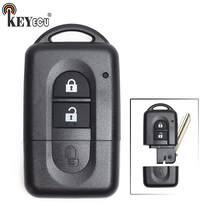 Dark Slate Gray KEYECU for Nissan Micra Xtrail Qashqai Note Tiida Pathfinder Replacement Flip 2 Button Remote Car Key Shell Case Fob
