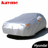 Dark Gray Kayme Waterproof full car covers sun dust Rain protection for Hyundai solaris ix35 i30 tucson Santa Fe accent creta i20 ix252017