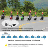 Gray 2pcs Fodsport FX8 Motorcycle Helmet Headset 8 Riders Group Talk 1000m Bluetooth Moto Intercom Wireless BT Interphone With FM
