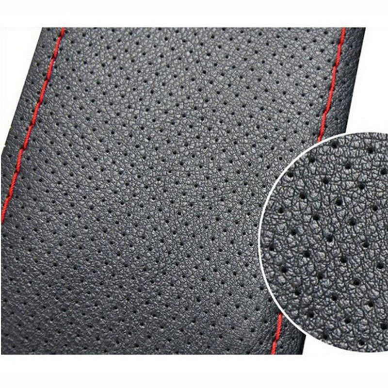 Dim Gray New Anti-slip Breathable PU Leather DIY Car Steering Wheel Cover Case With Needles and Thread