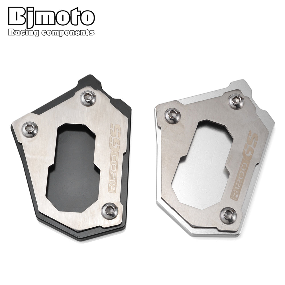 Gray BJMOTO Motorcycle R1200 GS Kickstand Side Stand Extension Plate For BMW R1200GS R1200 GS LC Adventure ADV R 1200 GS Pad Enlarge