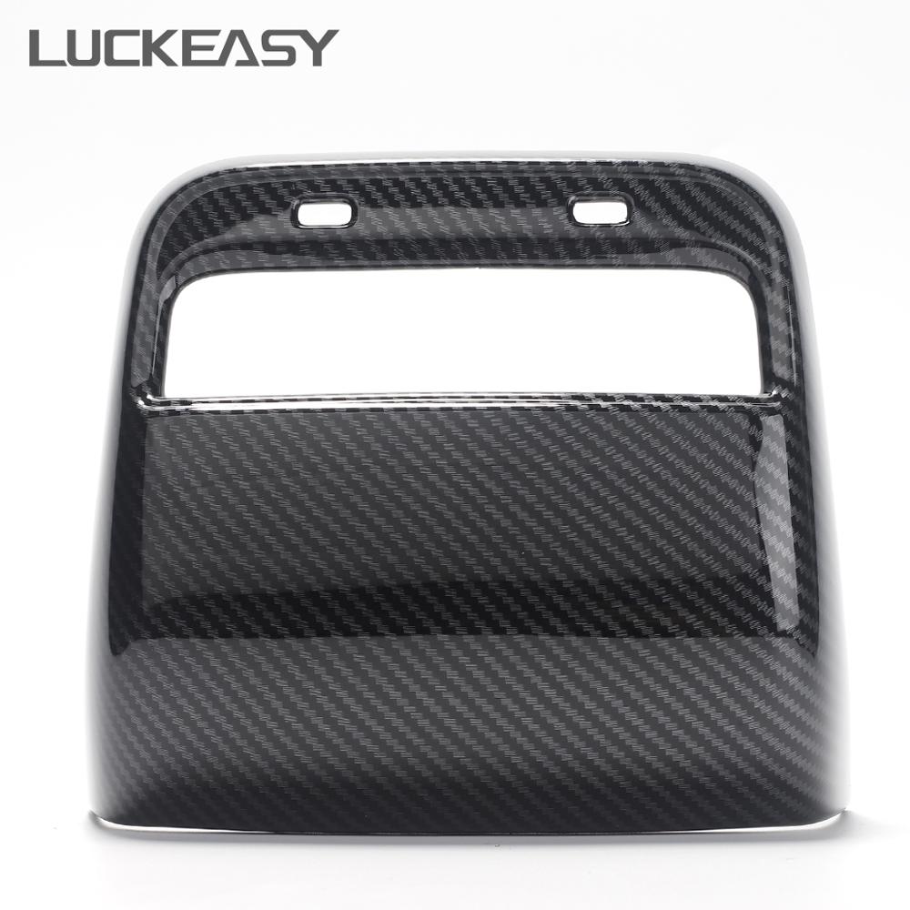 Dark Slate Gray LUCKEASY For Tesla model 3 2017-2019 Rear armrest box ABS Carbon fiber decorative shape Interior decoration Auto Accessories (M3-DE18LCF)