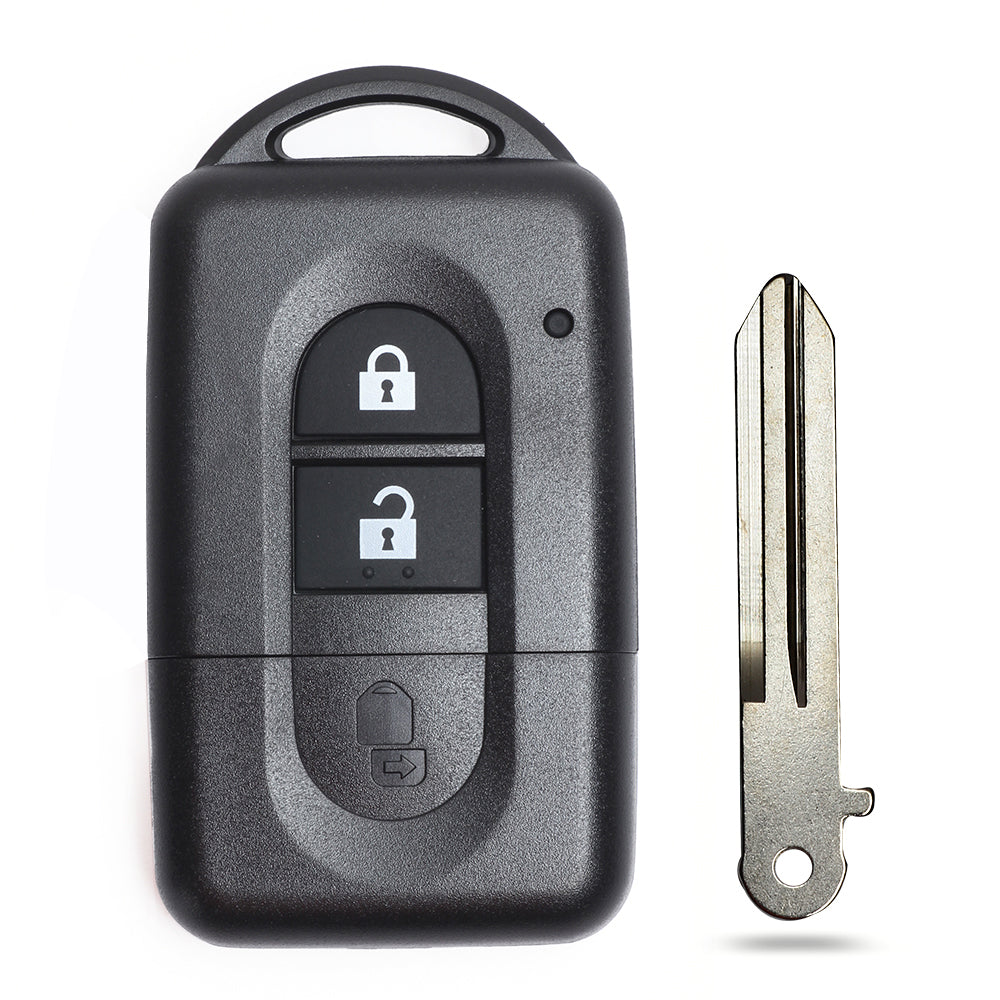 Dark Slate Gray KEYECU for Nissan Micra Xtrail Qashqai Note Tiida Pathfinder Replacement Flip 2 Button Remote Car Key Shell Case Fob