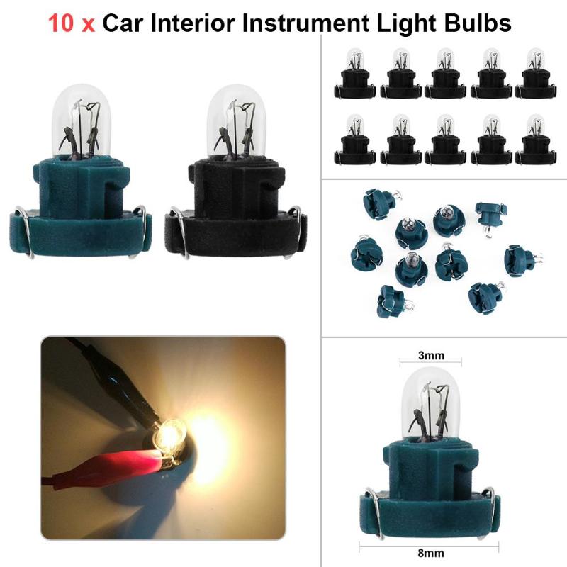 Tan VODOOL 10Pcs T3 LED 12V Car Auto Interior Instrument Lamp Light Bulbs Dashboard Lamps Auot Car Accessory Car Lights Signal Lamp