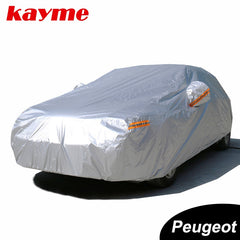 Dark Gray Kayme Waterproof full car covers sun dust Rain protection auto suv protective for peugeot 206 307 308 207 2008 3008 406 407 2017