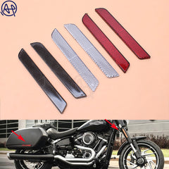 Gray 2x Motorcycle Front Fork Leg Reflector Safety Warning for Harley Latch Covers Hard Saddlebags Side Visibility HD