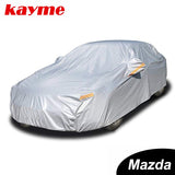 Light Gray Kayme aluminium Waterproof car covers super sun protection dust Rain car cover full universal auto suv protective for Mazda