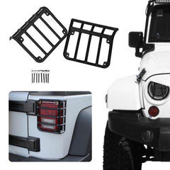 Gray 1Pair Metal Rear Tail Light Guards Covers for 07-17 Jeep Wrangler JK JKU Back Lamps Guards Covers Car styling Black Rear New