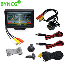 BYNCG Car Rear View Camera with 4.3 inch Table Monitor TFT Mirror for Parking Reaverse Backup System Night Vision Waterproof - Auto GoShop